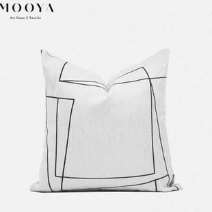 酒店样板房沙发靠包床头靠枕套 MOOYA简约现代抽象人脸图案绣抱枕