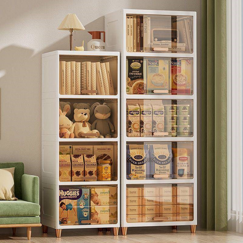 厨房多功能置物架收纳柜放锅带门新款台面储物V柜墙面加厚加粗