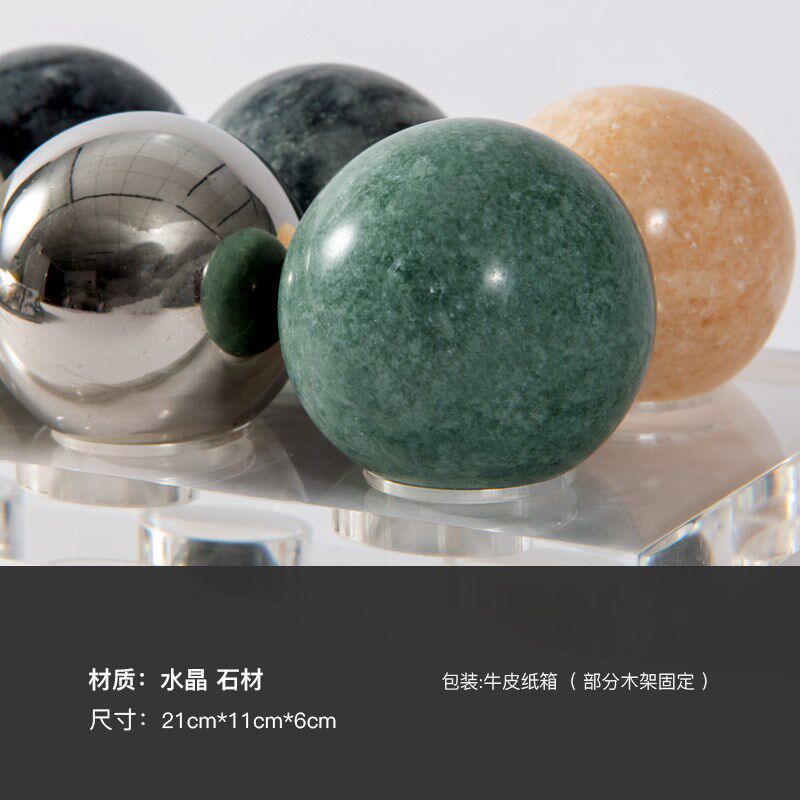 Rzone 现代简约轻奢大理石水晶创意棋盘象棋艺Q术装饰品样板间摆