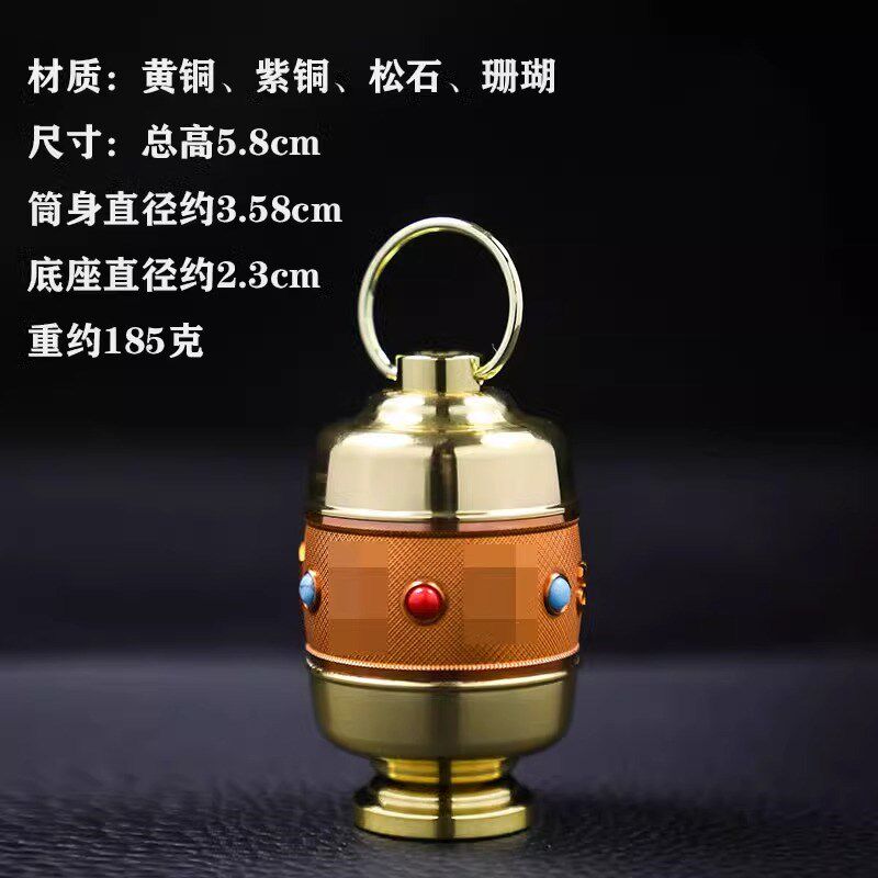 藏式纯铜指捻式转金轮右挽狂澜原创手动家用便R携转经简桌面办公