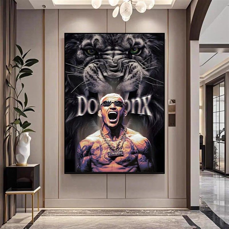 奥利维拉挂画UFC海p报玄关装饰画客厅壁画MMA健身房玄关背景墙画