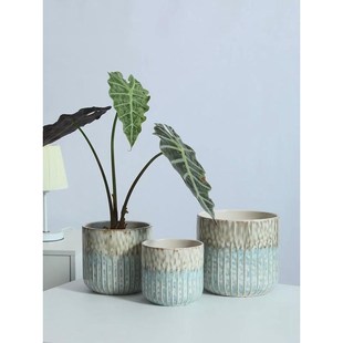 花瓶陶瓷种花盆大轻奢感养花大号好看的文心S芦荟兰落地客厅圆