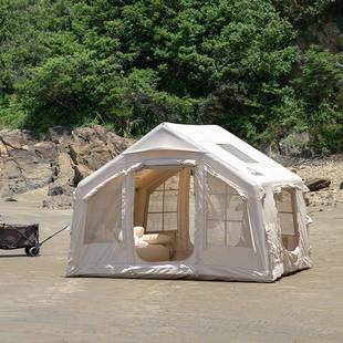 Cooy露营充气帐篷户自驾野游营装 3人防雨d屋脊帐0116篷一室 外备2