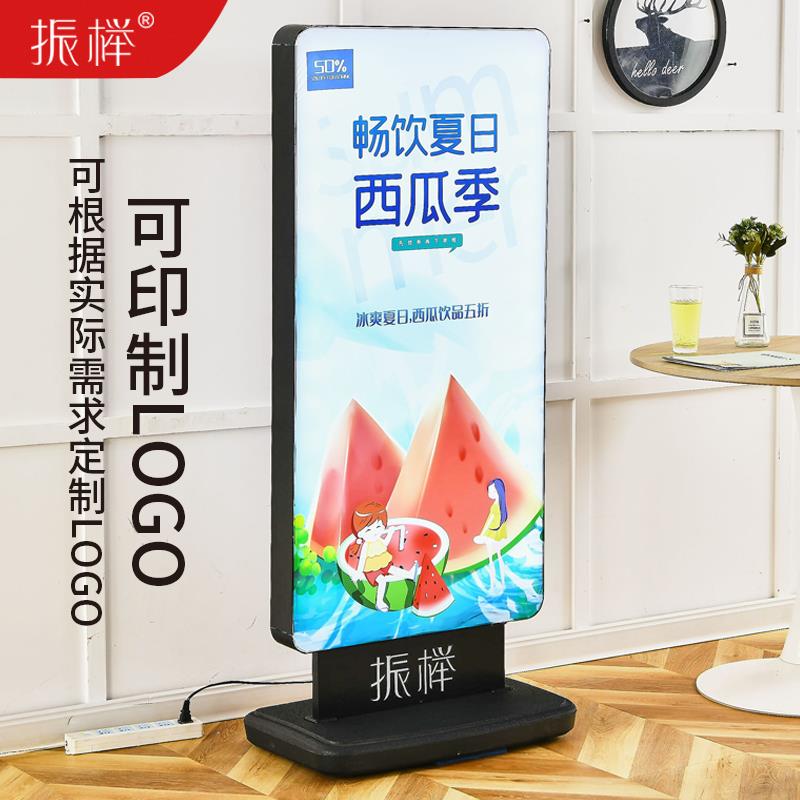 led灯箱发光广告牌立式防风落地双面户外发光展示牌卡布软膜招牌
