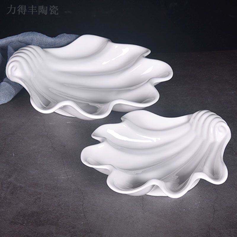 异形熊掌纯白陶瓷盘家用冷菜水果碟创意不规则个性菜盘网红餐具
