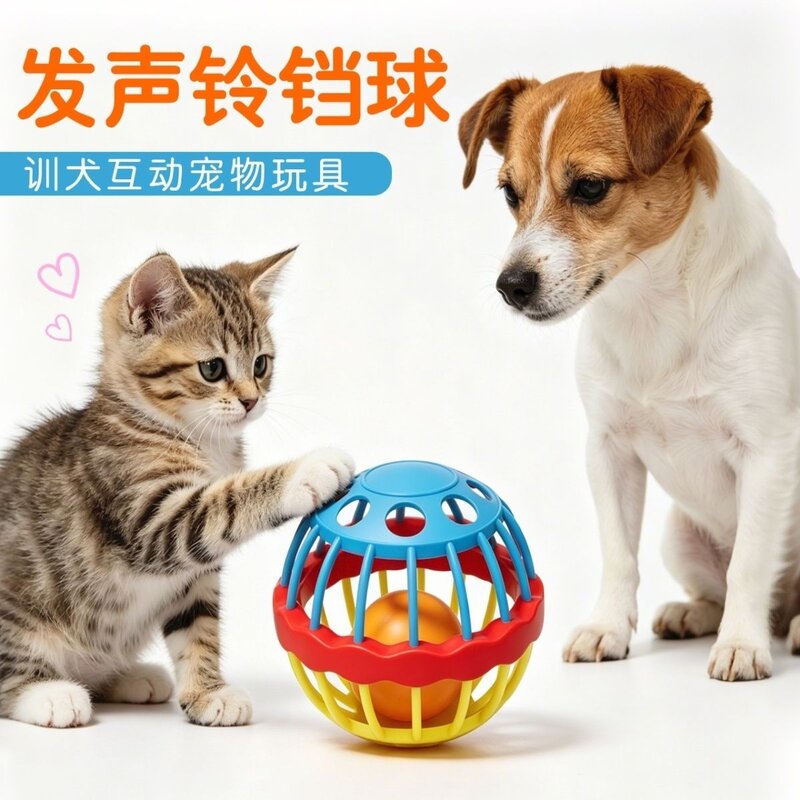 超大号9CM铃铛玩具球猫狗发声自嗨解闷逗猫互动铃铛神器