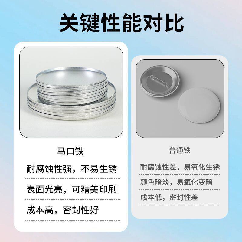 58mm马口铁徽章耗材日谷底底托DIY吧唧胸章徽章制作材料