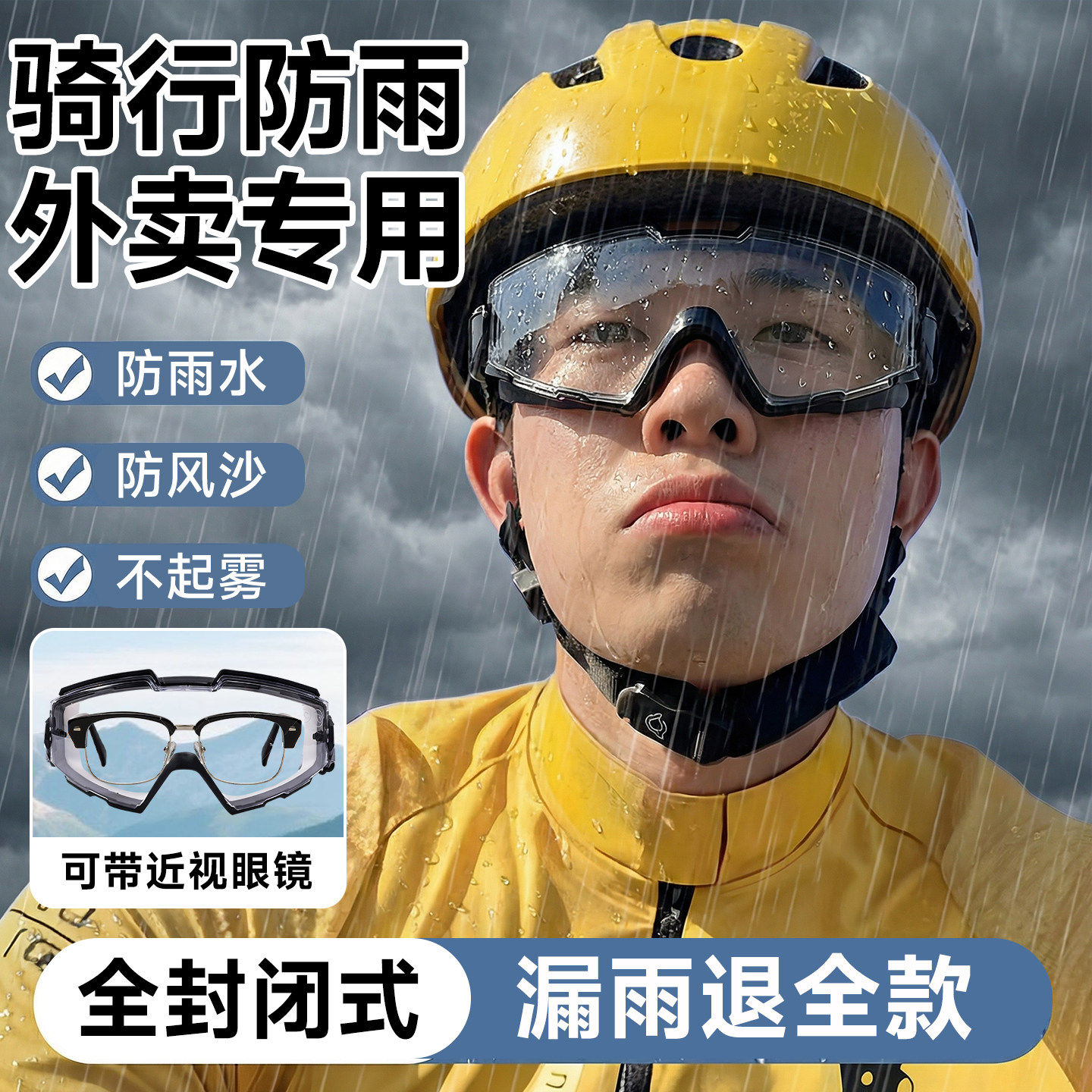 外卖骑手骑行防风防雾护目镜