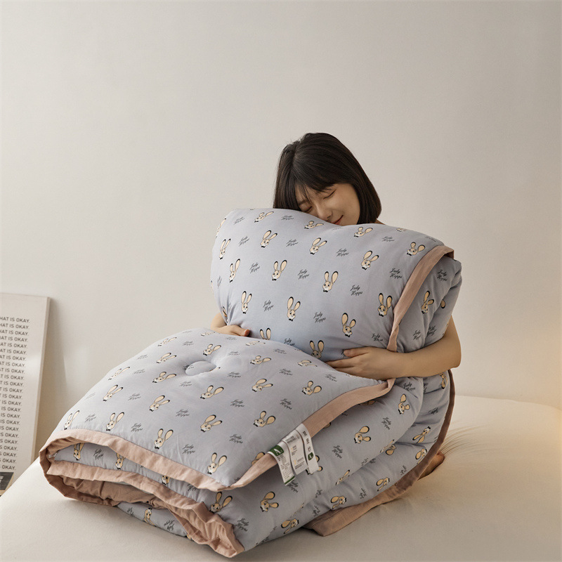 A类双层纱大豆被保暖冬被加厚被子被芯大豆纤维被