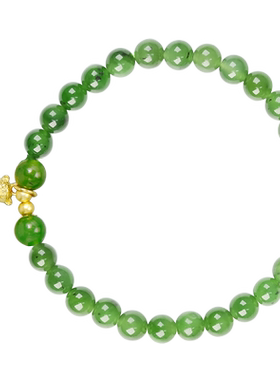 昭禧旗舰店碧玉手串【小熊抱珠】和田玉手链女生日节日情人节送礼