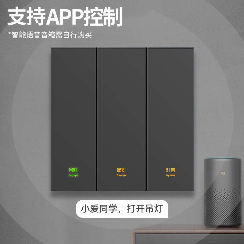 已接入APP智能开关面板单双控蓝D牙音箱控制智能语音遥控无线四开