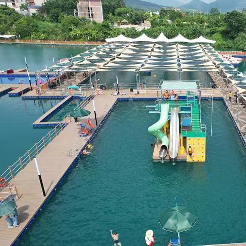 水上游艺设施浮筒码头漂浮平台码头摩托艇码头塑料浮筒码头供应