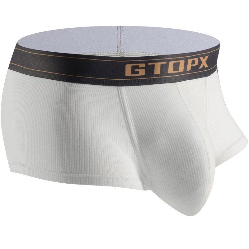 GTOPX男士低腰单层夏季薄款运动透气螺纹囊袋四角内裤GT154舒适,女士内衣/男士内衣/家居服,男平角内裤,淘宝优惠券,粉丝福利购,淘宝优惠卷