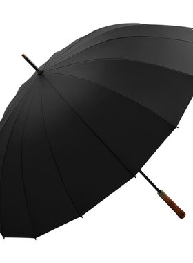 抗风伞 高端雨伞 长柄伞16骨实木柄大号复古加厚全自动雨伞