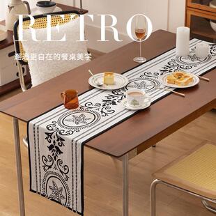 桌旗轻奢高端桌旗布茶台布艺长条桌旗斗柜盖布法式餐桌布长条布