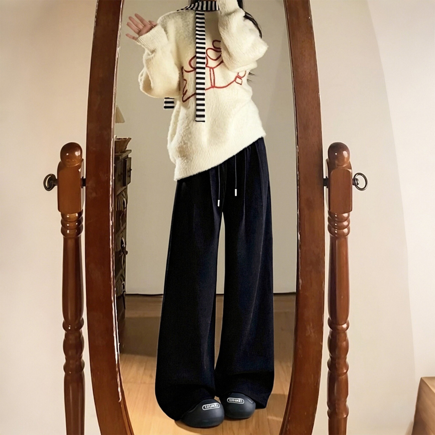 300斤大码女装胖mm韩式休闲风阔腿裤女高腰显瘦垂感百搭休闲裤子,女装/女士精品,大码裤装,淘宝优惠券,粉丝福利购,淘宝优惠卷