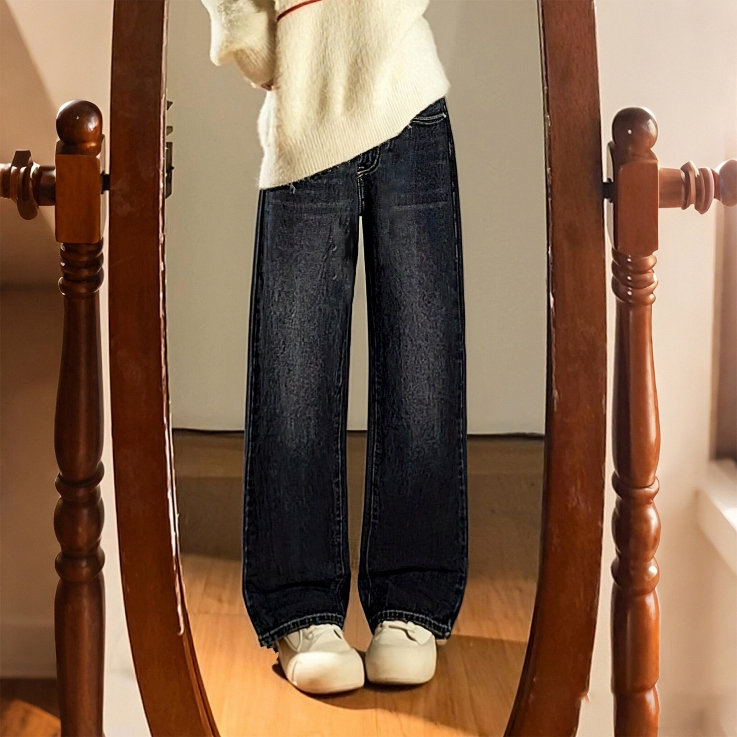 300斤大码女装胖mm设计感阔腿牛仔裤女高腰显瘦遮胯百搭直筒裤潮,女装/女士精品,大码裤装,淘宝优惠券,粉丝福利购,淘宝优惠卷