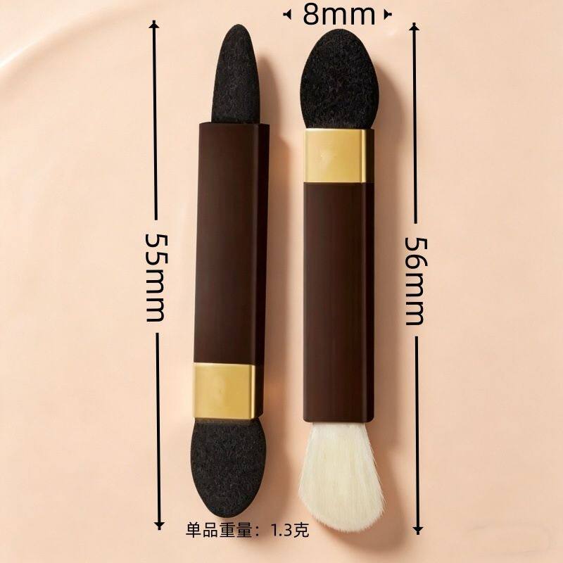 软毛海绵头晕染刷纤维毛双头眼影刷跨境美妆工具便携眼影化妆刷