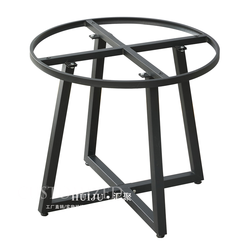 定制铁艺圆桌架大理石岩板餐x桌脚桌子腿支架圆桌茶几酒店圆桌支