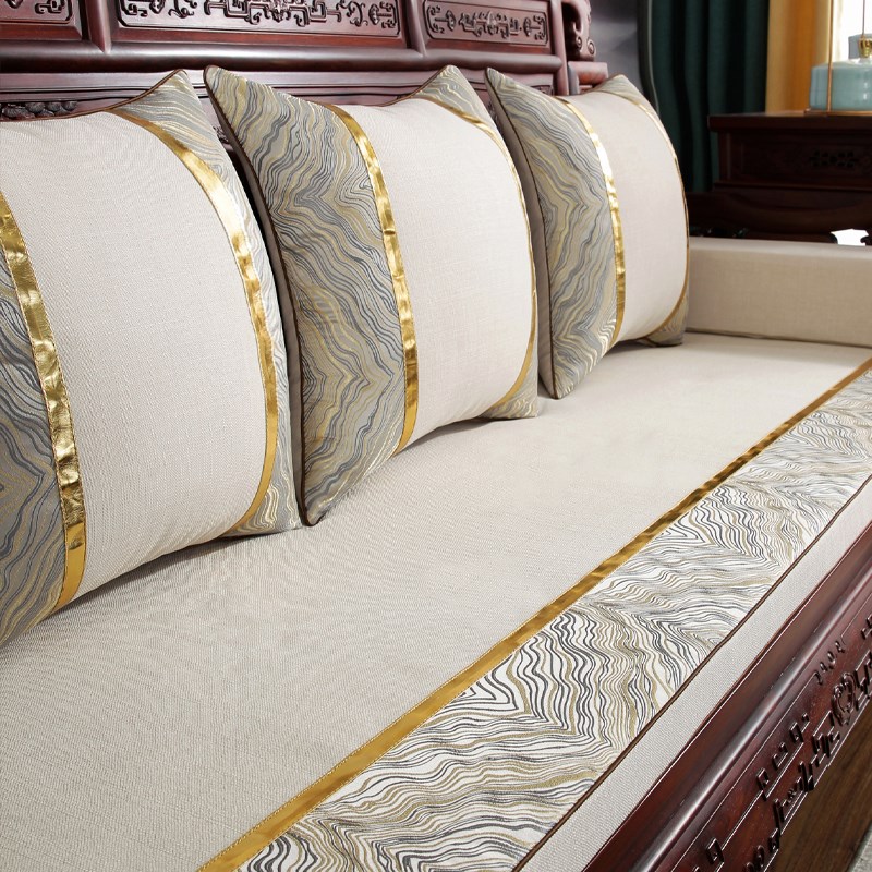 红木沙发坐垫新中式垫子套罩实木椅子沙发垫家具罗U汉床垫海绵定