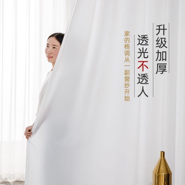 半遮光窗帘窗帘纱帘透光不透人纱飘窗白纱阳台纱客厅卧室半遮光窗