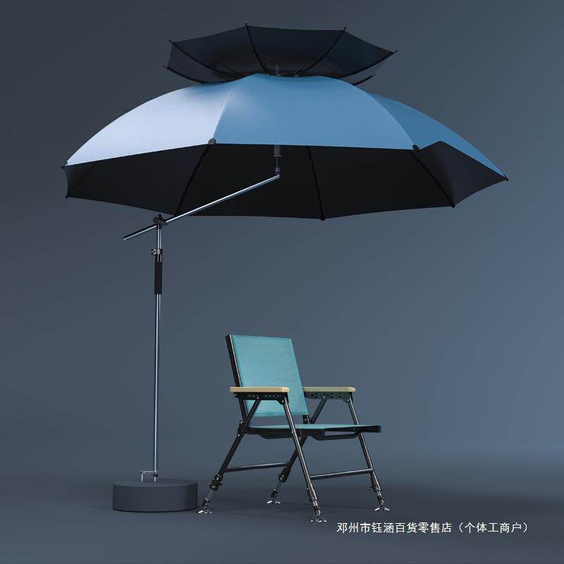 钰涵全遮光钓鱼伞 2.4米万向防雨新款钓鱼遮阳伞防晒垂钓雨伞