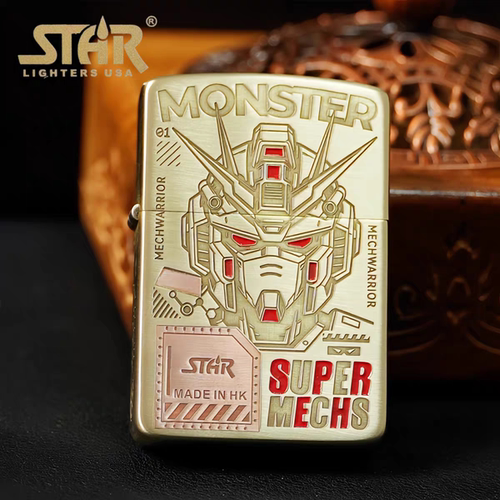 STAR恒星s41全球版黄铜填漆镶嵌变形金刚煤油打火机黄铜煤油机
