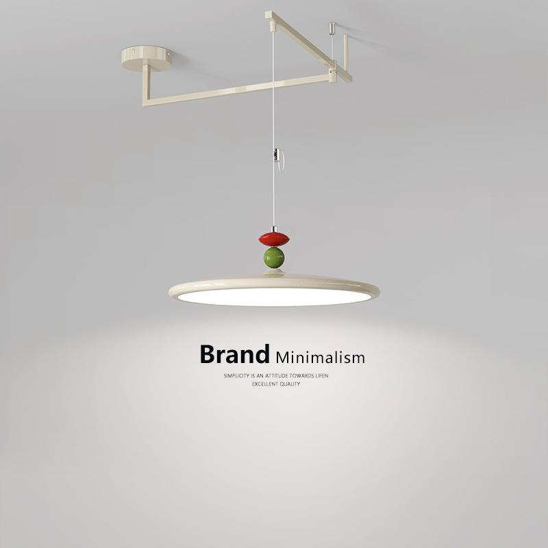 2024新款摇臂吊灯可移位飞碟餐厅灯餐桌家用高级感奶油风中山灯具