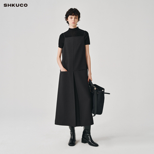 小菠萝纹打褶吊带休闲连衣裙 智感舒适 SHKUCO NO.05