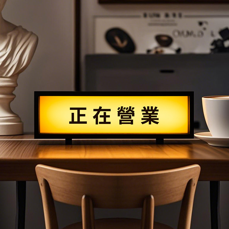 营业中文字灯牌电气灯工业风店铺桌面装饰气氛灯电竞房小夜灯摆件