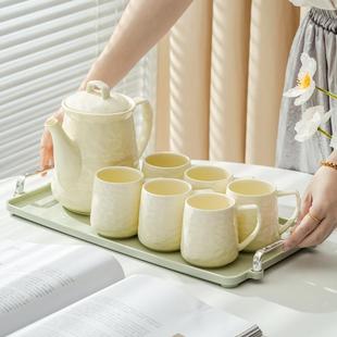 家庭水壶茶杯套装 杯具茶具乔迁新居杯子套装 客厅茶几家用水杯套装