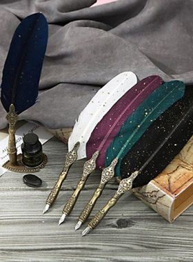 极速Sprinkle Gold Luxury Vintage Feather Quill Dip CXalligra