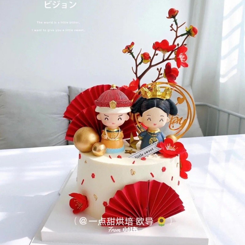 极速2023母亲节蛋糕装饰u摆件皇后娘娘宫廷中国风复古妈妈生日派
