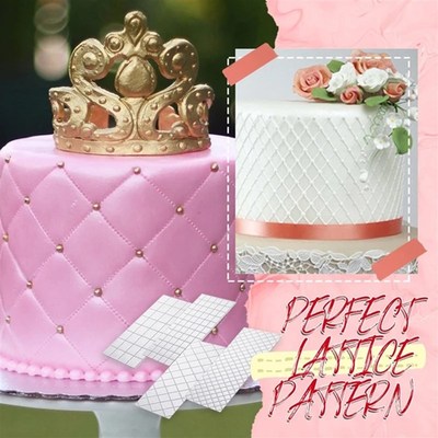 极速4pcs/Seti Transparent Plastic Grid Texture Mat Cake