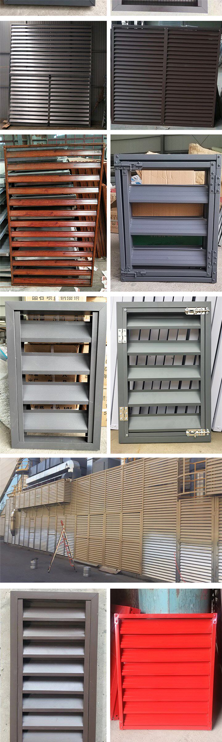 Алюминиевые жалюзи 铝合金百叶窗通风口盖定制格栅罩室外防雨百q叶窗固定防雨铝格栅