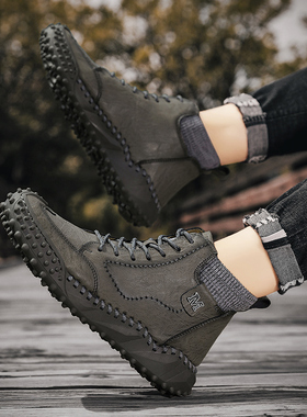 极速New Winter Men's BootsA Thick Plush Warm Men's S