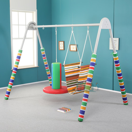 极速感统训练器材儿童A字架x圆筒缆竖抱筒木马横抱插棍吊袋缆组合