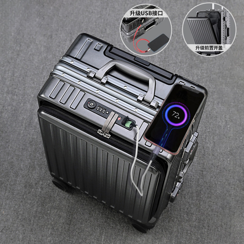 vali kéo du lịch giá rẻ Hộp đựng xe đẩy hành lý khung nhôm nam mở trước vali vạn năng im lặng Vali 20 inch 26 hộp đựng đồ lên máy bay cho nữ giá vali kéo vali kéo du lịch giá rẻ