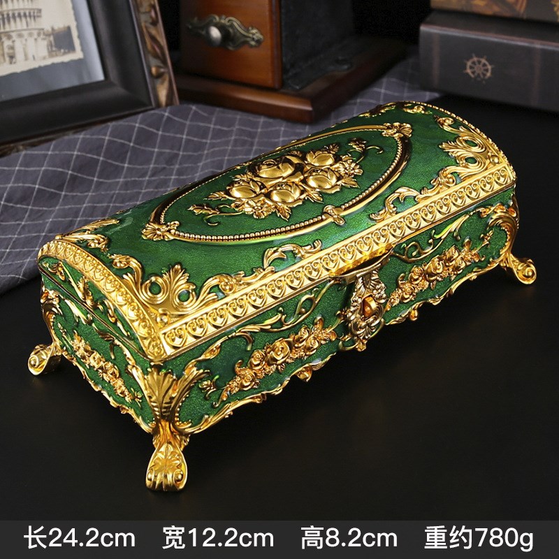欧式精美首饰盒高档家具复古收纳盒经典珠宝盒饰品创意奢华首饰箱