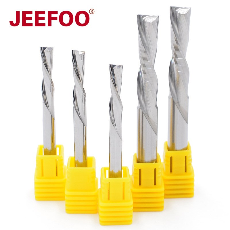 AA级3.175mm,4mm,6mm双刃螺旋下切铣刀雕刻刀具密度板切割刀