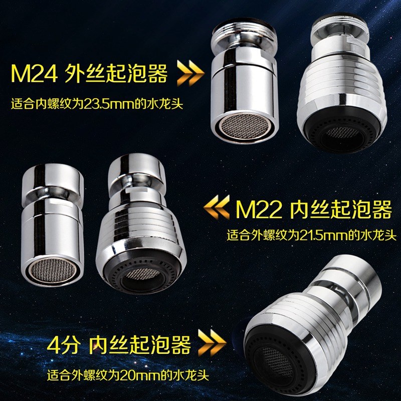 厨房面盆全铜水龙头起泡器过滤嘴过滤网出水嘴发泡器防溅出水配件