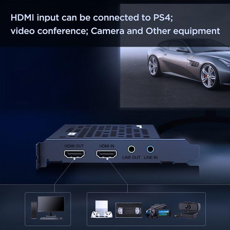 高清HDMI视频采集卡内置pcie录制盒PS5医疗B超机Switch游戏直播4K