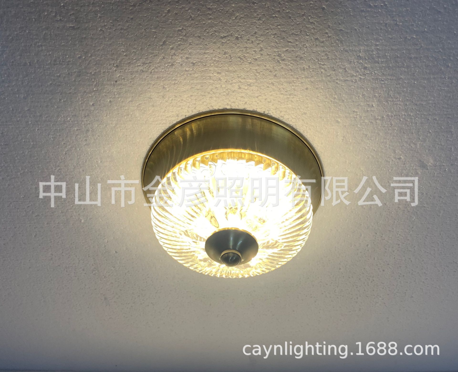 全铜轻奢LED吸顶灯三色变光高亮节能美式餐厅厨卫门厅入户阳台灯