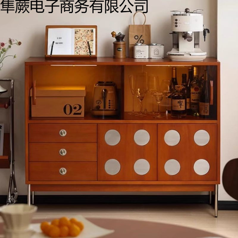 中古实木餐边柜复古客厅储物收纳柜轻奢酒水柜客厅边柜家用小户型