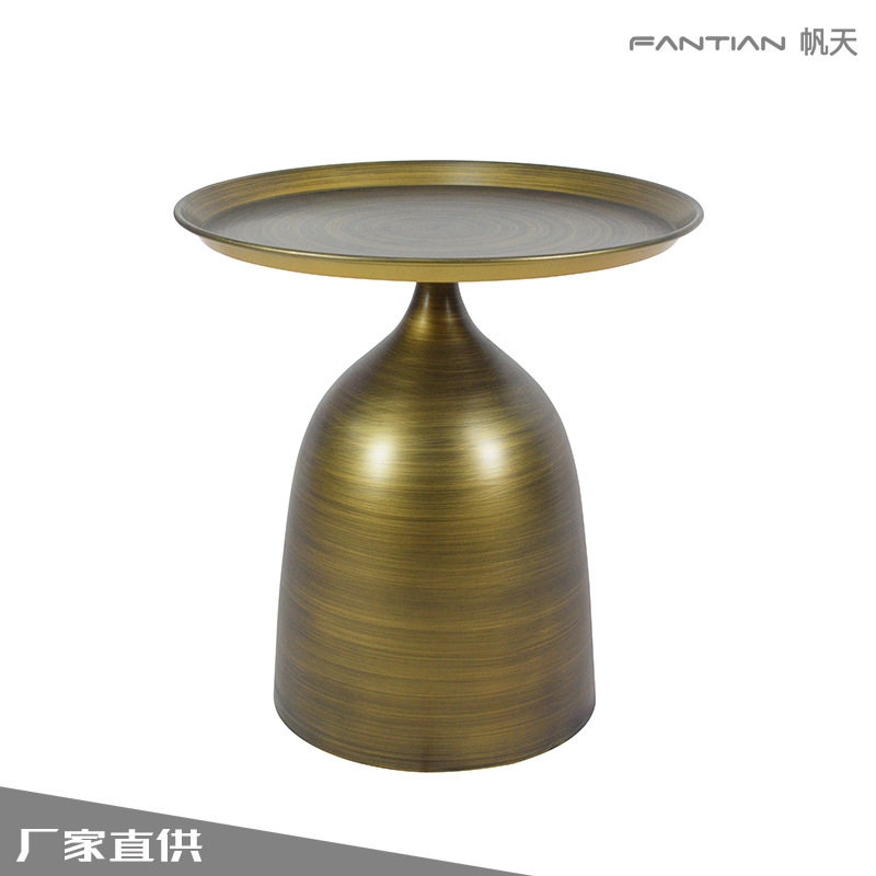 复古轻奢新款网红沙发边几酒店客厅卧室茶几个性圆形茶几桌腿设计图片
