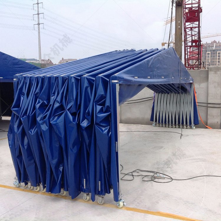 厂家供应移动式遮阳雨棚电动伸缩蓬商用大型仓库停车大排档喜事棚