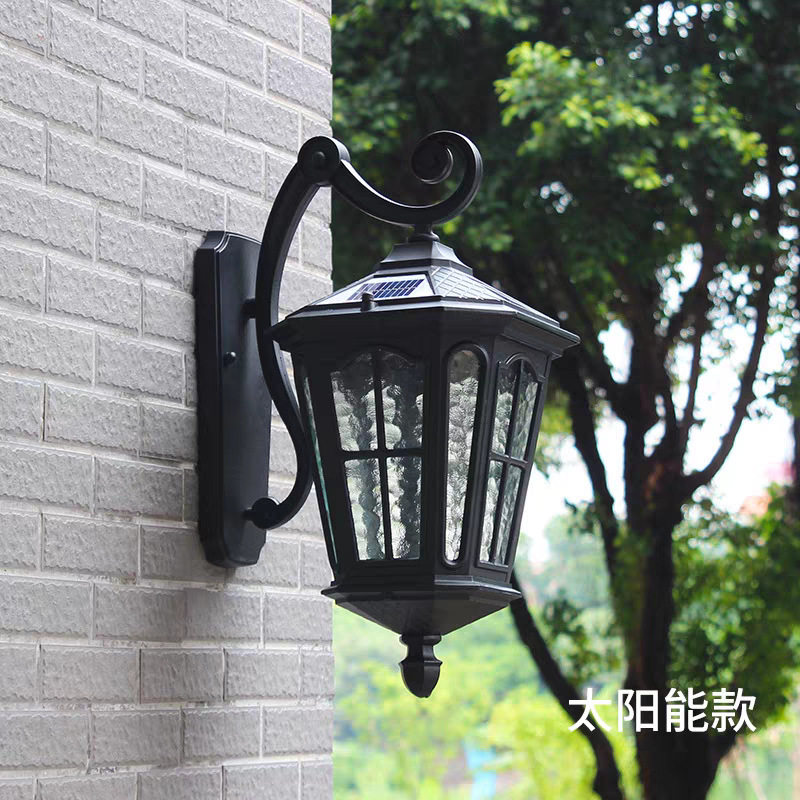 欧式户外防水壁灯室外太阳能别墅庭院过道露台大门外墙阳台围墙灯