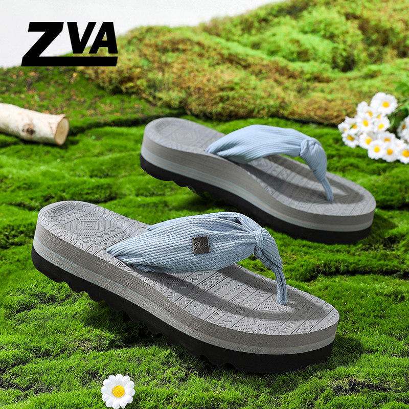 ZVA人字拖女外穿厚底2025新款夏季海边防滑夹脚拖5cm百搭夹趾拖鞋,女鞋,人字拖,淘宝优惠券,粉丝福利购,淘宝优惠卷