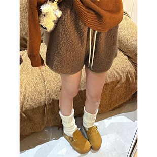 高腰宽松休闲短裤女High waisted loose casual shorts for women