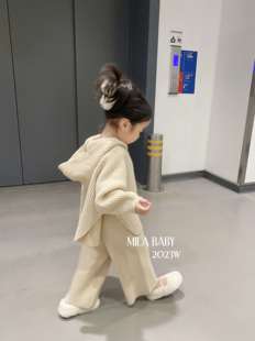 MILA 女宝时髦仿皮草马甲环保外套 BABY秋冬女童洋气毛衣针织套装